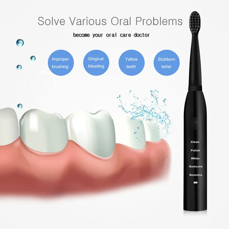 Limpiador Dental Ultrasonico Electric Toothbrush Sonic Rechargeable Top Quality Smart Chip Toothbrush Head Replaceable Whitening Limpiador Dental Ultrasonico Electric Toothbrush Sonic Rechargeable Top Quality Smart Chip Toothbrush Head Replaceable Whitening
