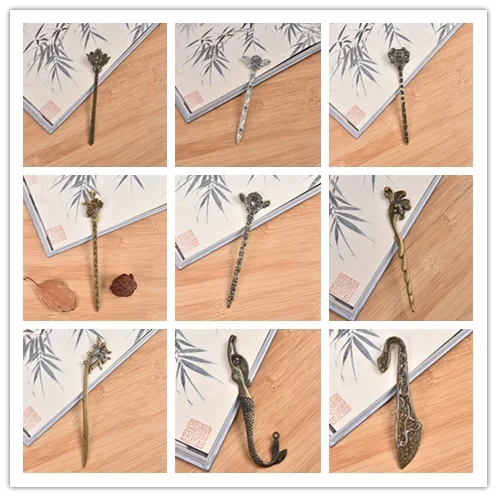 1pc/2pc 9style Retro New Design Vintage Metal Bookmark Glow In The Dark For Books School Students Beautiful Prize Gift