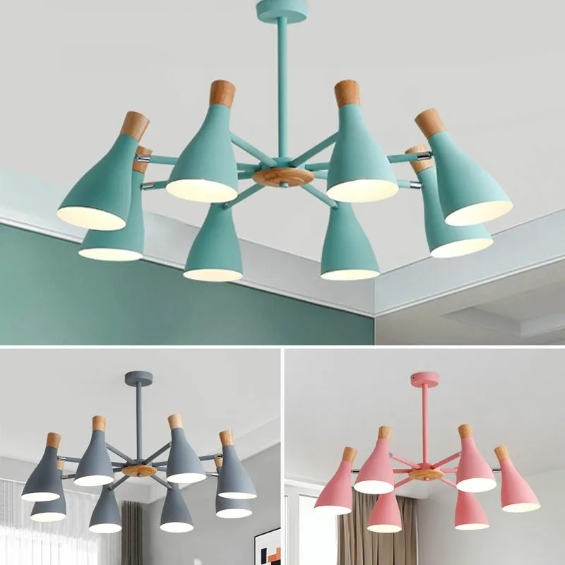 

Modern Macron LED Solid Wood Chandelier Nordic Living Room Chandelier Modern Minimalist Dining Room Lamp living room pendant