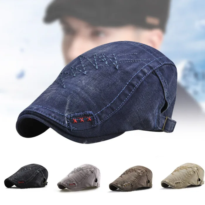 Мужская классическая Кепка из смесового хлопка с регулируемой спинкой Newsboy Hat NYZ Shop