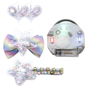 

New 16x17mm 50Pcs Luminous Light Up Flashing Button Battery Lamp for DIY Accessories for Hair Bows Making Phone Decor,50Yc7579