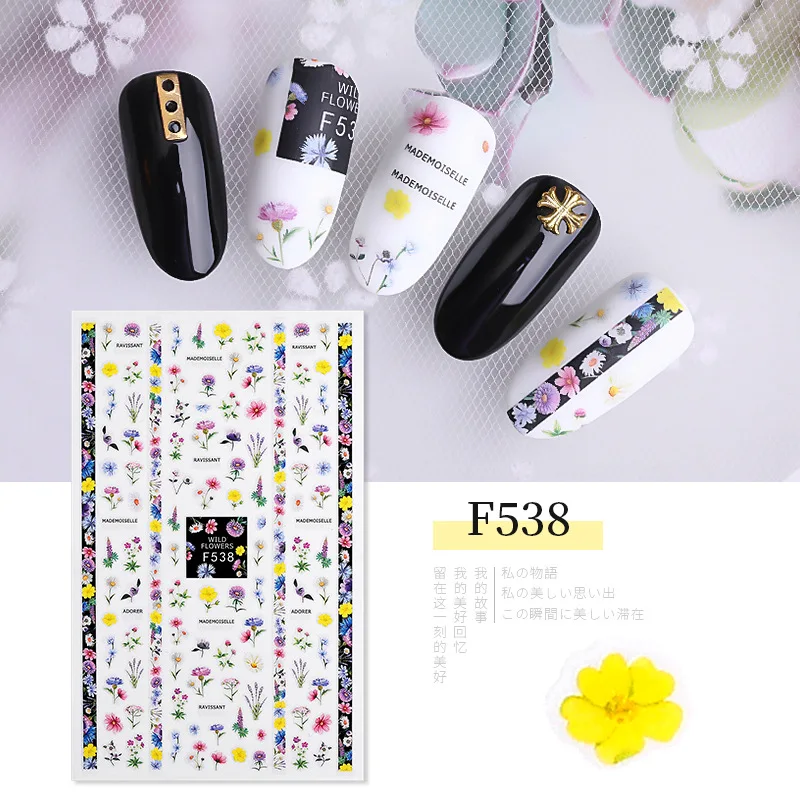 New Nail Sticker Nail Sticker Sticker Child Nontoxic 3d Flower Nail Sticker Nail Sticker Decal Swan