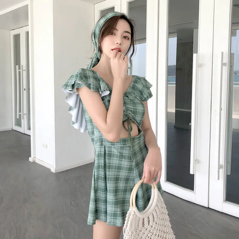 

2019 South Korea New Style Split Type Conservative Belly Covering Bathing Suit Women's Bikini Hot Selling Beach Skirt Bikini Swi