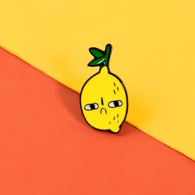 Ugly Lemon Enamel Pin Yellow Fruit Badge Sad Expression Brooch Funny  Cartoon plant Lapel Pin Women Accessories Gifts - AliExpress