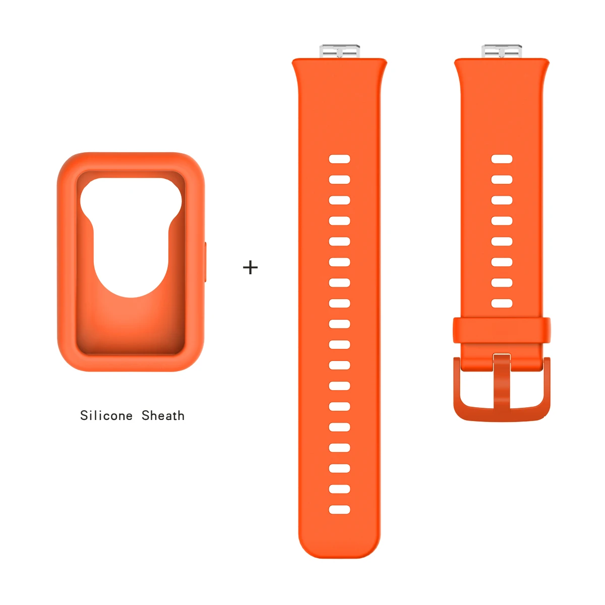Silicone Band Strap with Case Cover - Protective Replacement Bracelet