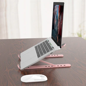 

Support Base Aluminium Alloy Non Slip Adjustable Foldable Travel Portable Hollowed Out For Desk Laptop Stand Multi Angle