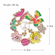 Lan hao сплав брошь корсаж кристалл масло капля жемчуг Бабочка ручной работы настраиваемая брошь для пальто одежда приклад