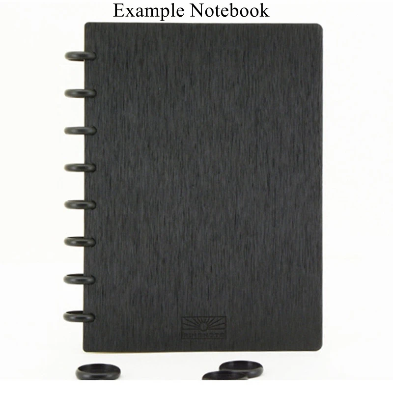 Loose Leaf Notebook Binder 50 Pcs Black Disc Binder for Discbound Notebooks/Planner 18mm/24mm/28mm/32mm/38mm Discbound Discs