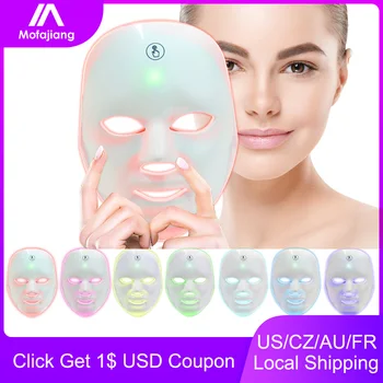 

90 Leds 7 Colors Facial Mask Wireless Korean Light Photon Therapy Machine Acne Wrinkle Removal Touch Screen Skin Rejuvenation