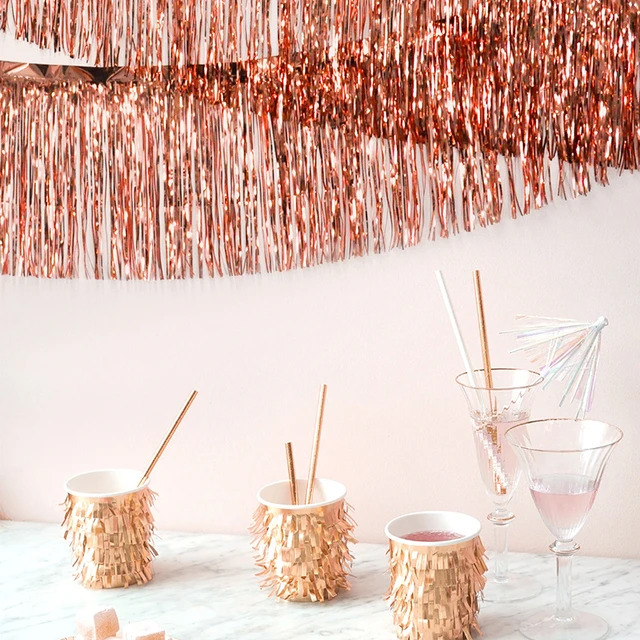 Metallic Fringes Party, Tinsel Fringe Garland, Party Hanging Fringe