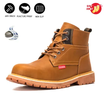 

Steel Toe Work Safety Boot High Top Non-slip Outdoors Men Protective Work Shoes Protection Footwear scarpe antinfortunistiche