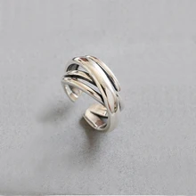 Ретро Винтажные Ювелирные изделия 925 пробы серебристый неправильной формы геометрические кольца для мужчин и женщин большое открытие античные кольца