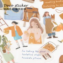 

BULA 40Pcs/bag Wind Walks Through The Four Seasons Series Small Boxed Sticker Pack Handbook DIY Decorative Sticker