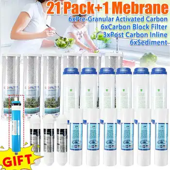 

Warmtoo 22Pcs/Set Water Filters System Reverse Osmosis Filter Replacement Set Home Kitchen Water Purifing Membrane