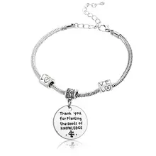 12 шт. Благодарим Вас за посадки семян познания браслеты с деревом круглый кулон любовь бисера браслет из цепочек день учительницы подарки на день благодарения ювелирные изделия