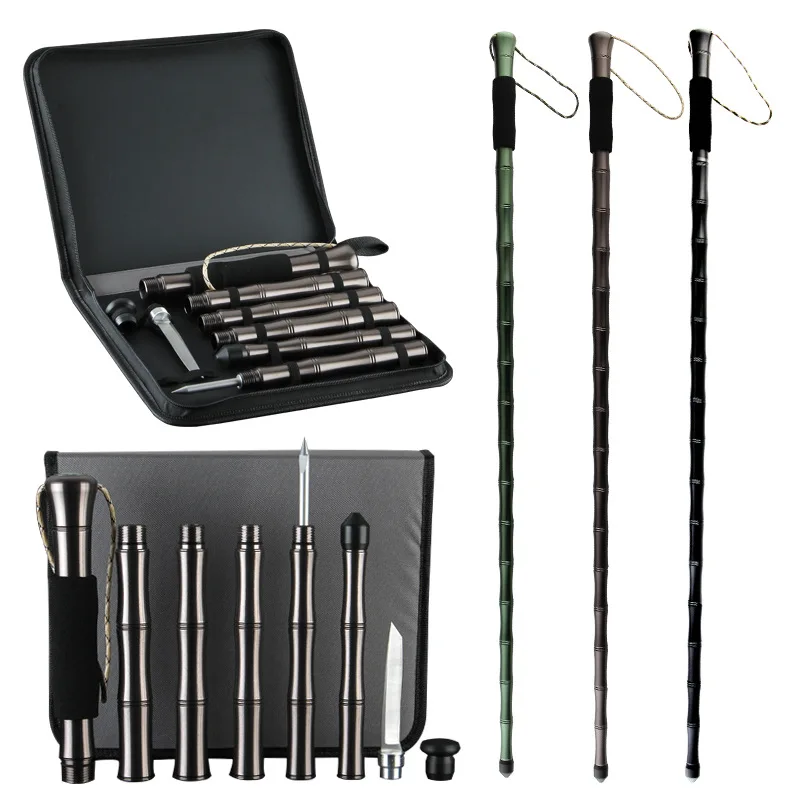 Outdoor defense Tactical stick Alpenstock Hiking Camping equipment Multifunctional folding tools Walking Sticks