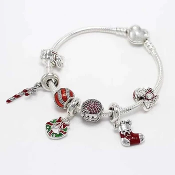 

high quality 1:1 100% 925 silver sterling design half pendant freight bracelet free design