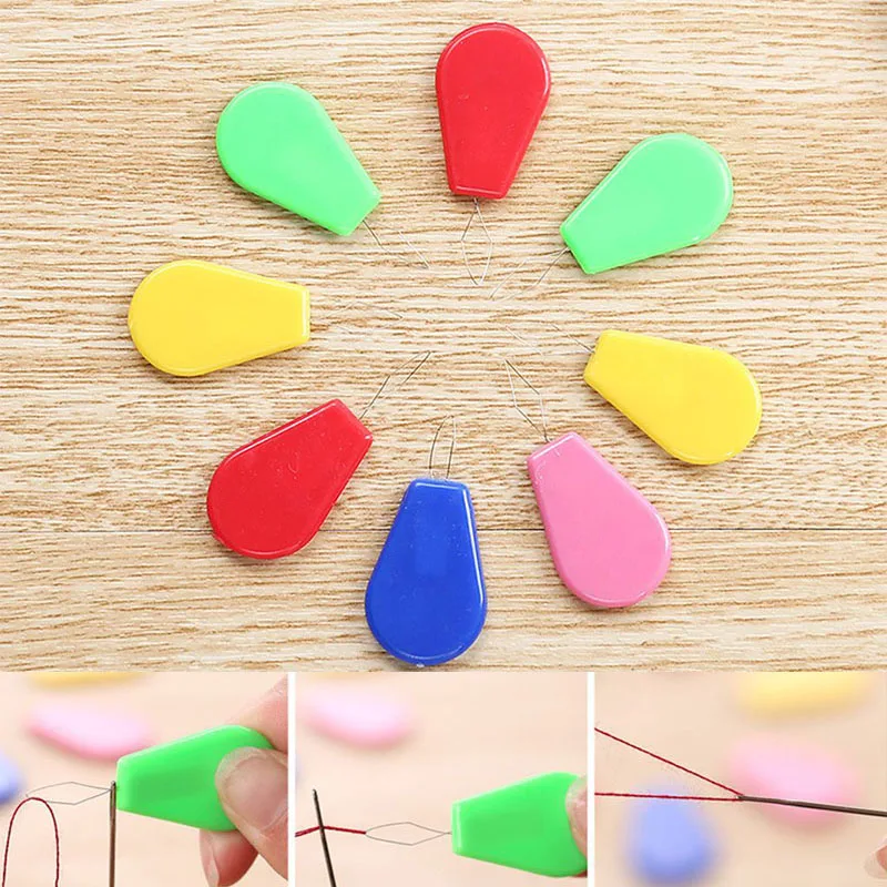10pcs Easy Needle Threader Stitch Insertion Tool for Sewing Needle Inserter Sew Automatic Needle Threader Random Color