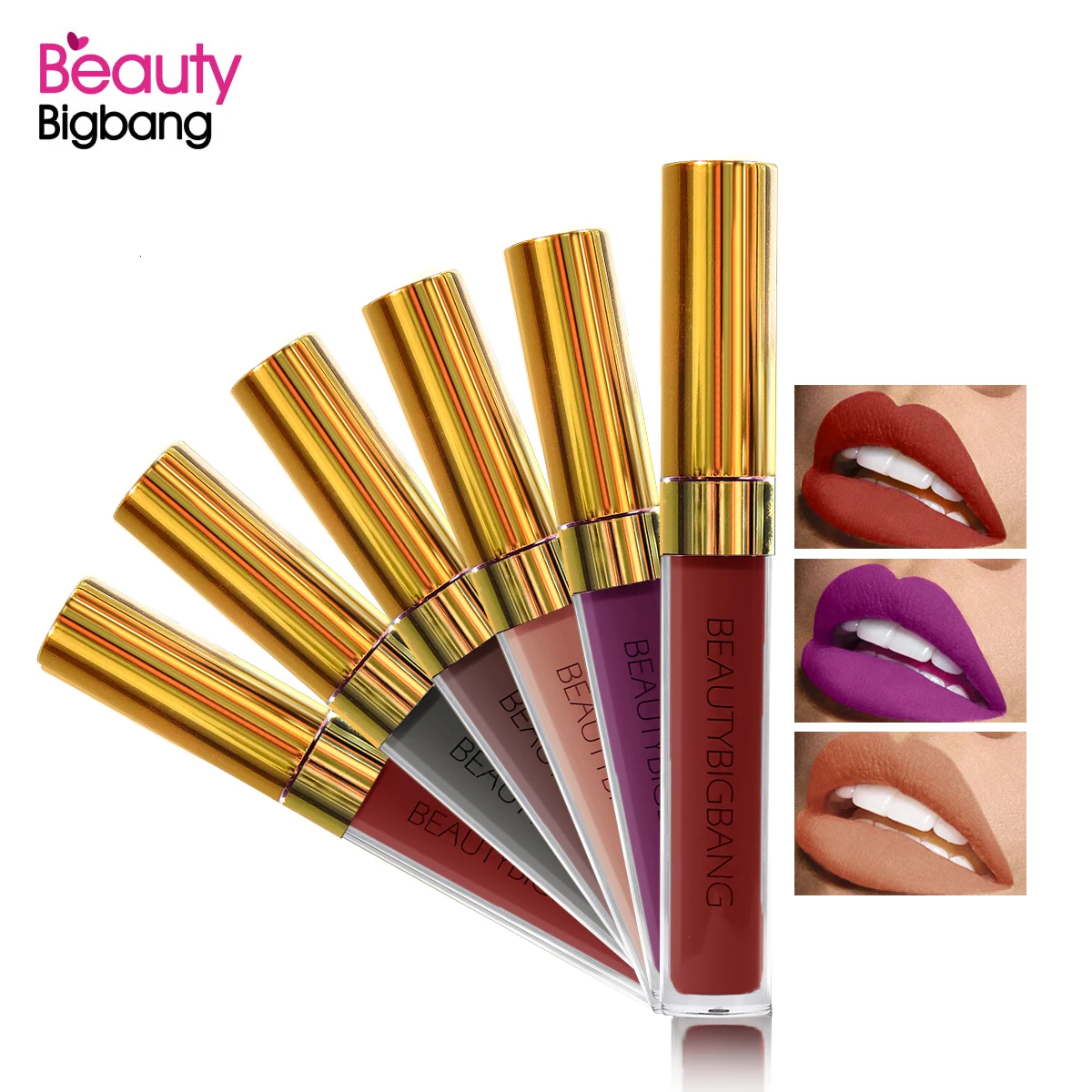 Goedkoop Beautybigbang Vloeibare Lipstick Make Up Sexy Kleuren Rood Zwart Roze Verf Matte Lippenstift Waterproof Langdurige Lipgloss Kit