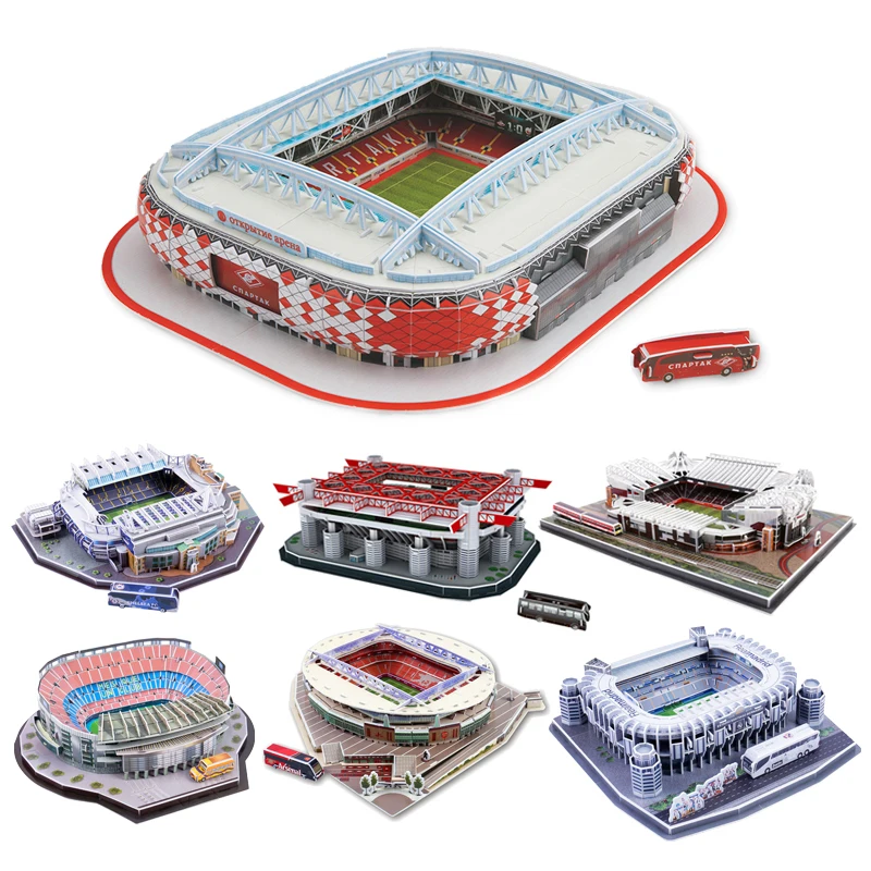 

New DIY 3D Puzzle Jigsaw World Football Stadium European Soccer Playground Assembled Building Model Puzzle Toys for Children GYH