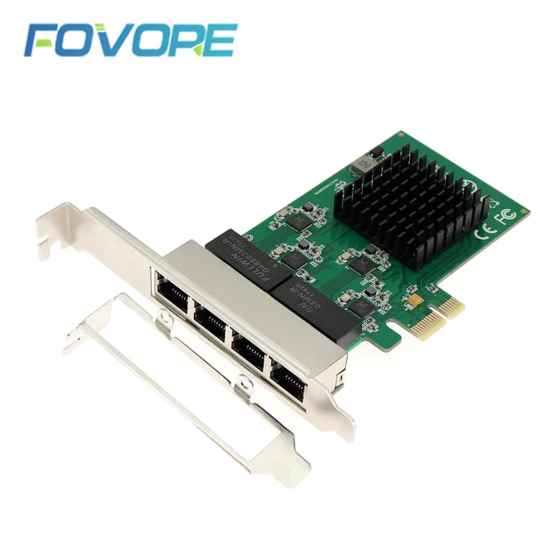 Адаптер 4 порта RJ45 PCI e Gigabit Ethernet Network 10M/100M/1000M Card К Adapter PCIe конвертер Card|Платы