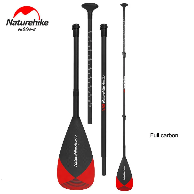 Fullcarbon Naturehike высокое качество три секции углеродного волокна SUP весло Регулируемый алюминиевый сплав весла для катания на водных лыжах лодка доска для серфинга весло - Цвет: Fullcarbon