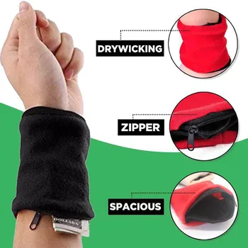 

Portable Sport Armband Run Bag Wristband Badminton Tennis Sweatband Wrist Support Pocket Wrist Wallet Pouch
