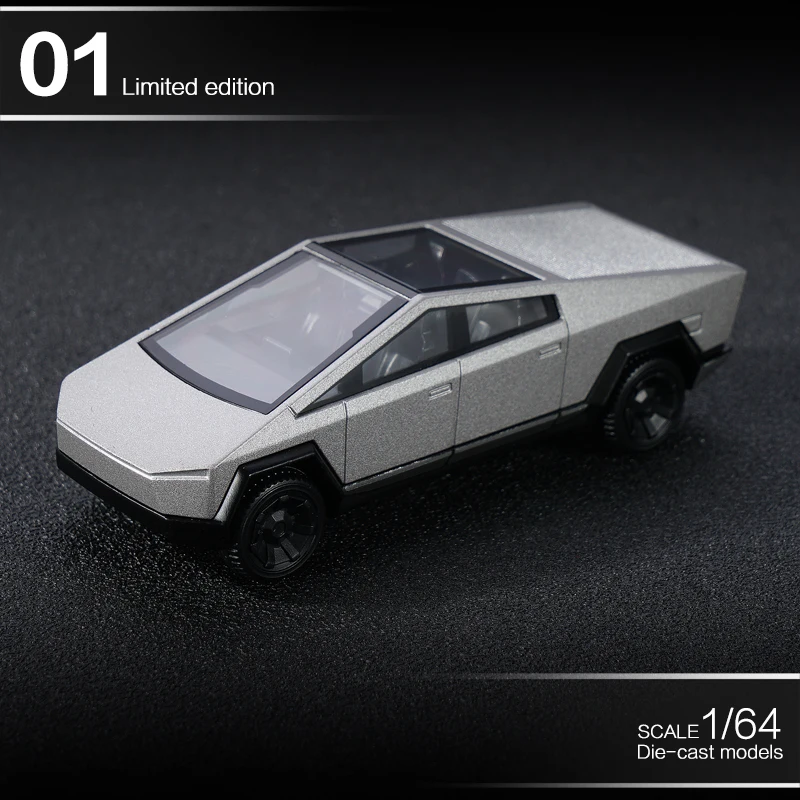 Xcartoys-réplica de coche teledirigido Tesla, modelo de camión ciber, plateado, 1/64