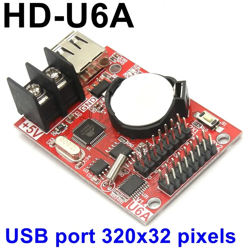 

free ship HD-U6A 320x32 pixels USB LED Control Card wireless Asynchronous Controller max 20pcs p10 display module support