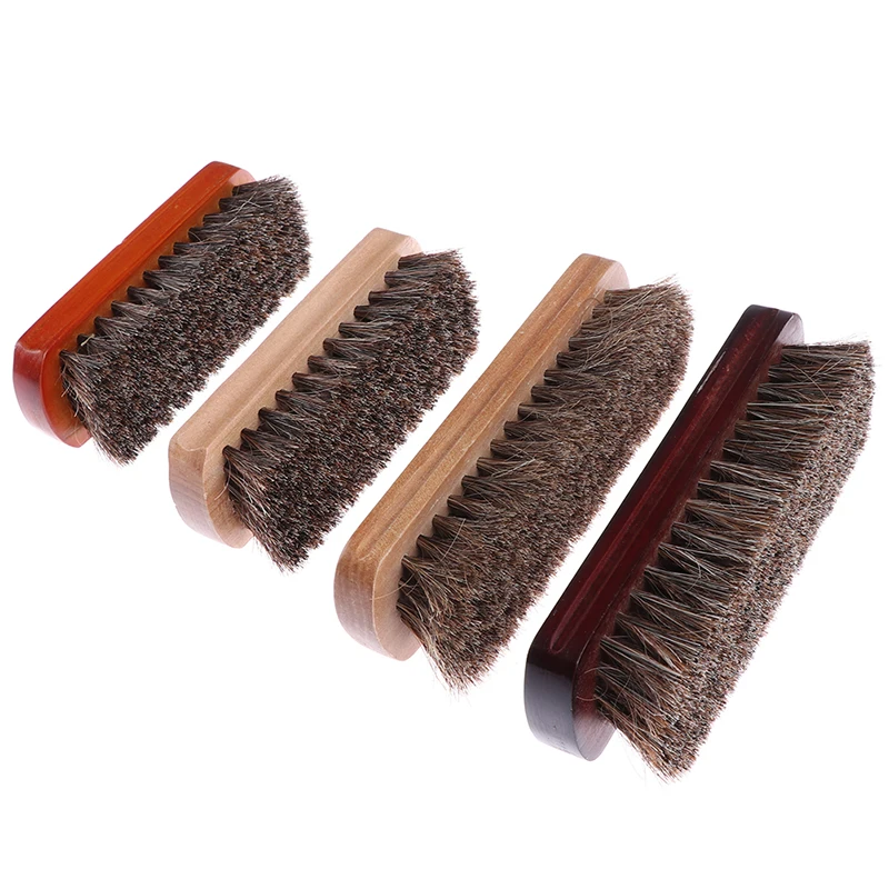 Horse Hair Shoe Brush Polish Leather Maintenance Soft Polishing Tool Boot Polish Cleaning Brush