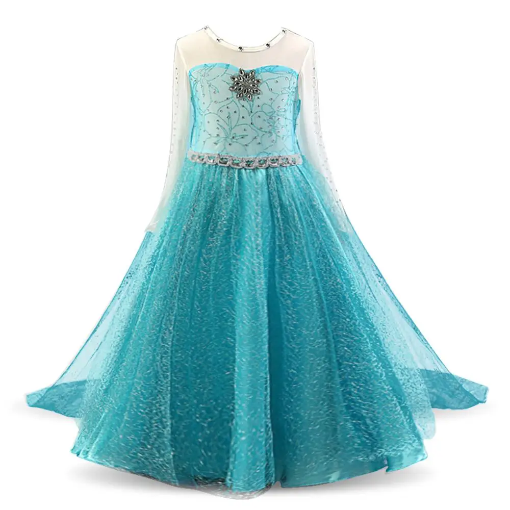 Нарядное платье Эльзы для маленьких девочек; карнавальный костюм Эльзы на Хеллоуин; праздничные платья принцессы; Фантазийная детская одежда; одежда Анны и Эльзы - Color: Only dress 2