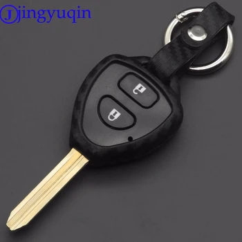 

jingyuqin 2/3/4 Buttons Carbon Silicone Remote Car Key Fob Shell Cover Case For TOYOTA Corolla Hilux Vitz Rav4 Aqua Camry
