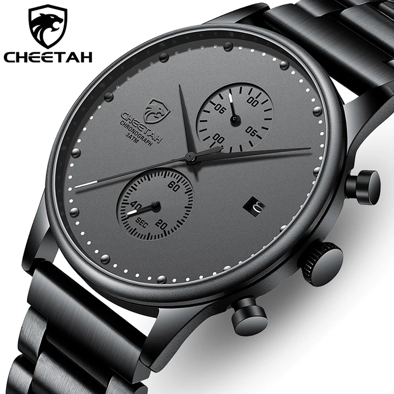 

CHEETAH New Watches Men Top Brand Luxury Waterproof Chronograph Quartz Mens Watch Stainless Steel Sport Clock Relogio Masculino
