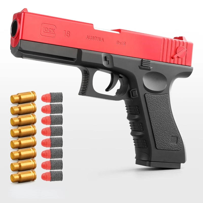 Csnoobs Shell Ejecting Glock Airsoft Pistol Soft Bullet Manual Toy Gun Weapon Children Armas