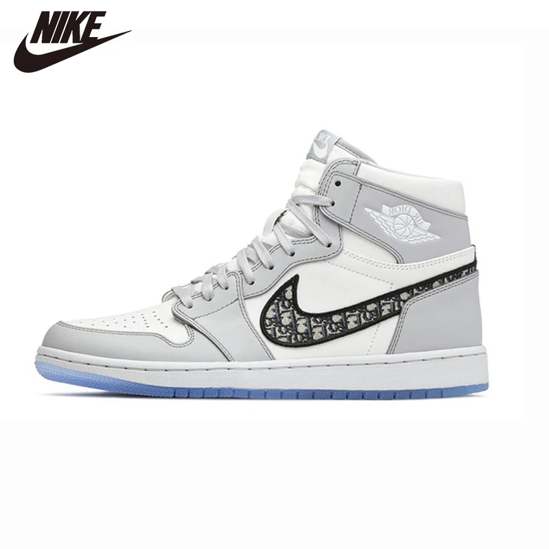 Día del Maestro robo Habitar Original Nike Air Jordan 1 Dior x Air Jordan 1 Womens Basketball Shoes High  Top Outdoor Sneakers Woman Size 36 40 _ - AliExpress Mobile