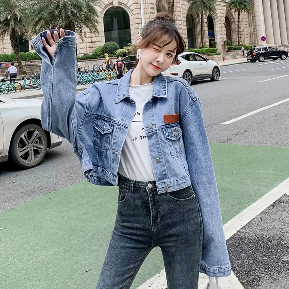 

Jacket Women Oversized 2020 New Spring And Autumn Tide Loose Pocket Short Korean Version Of All-match Denim Women Short