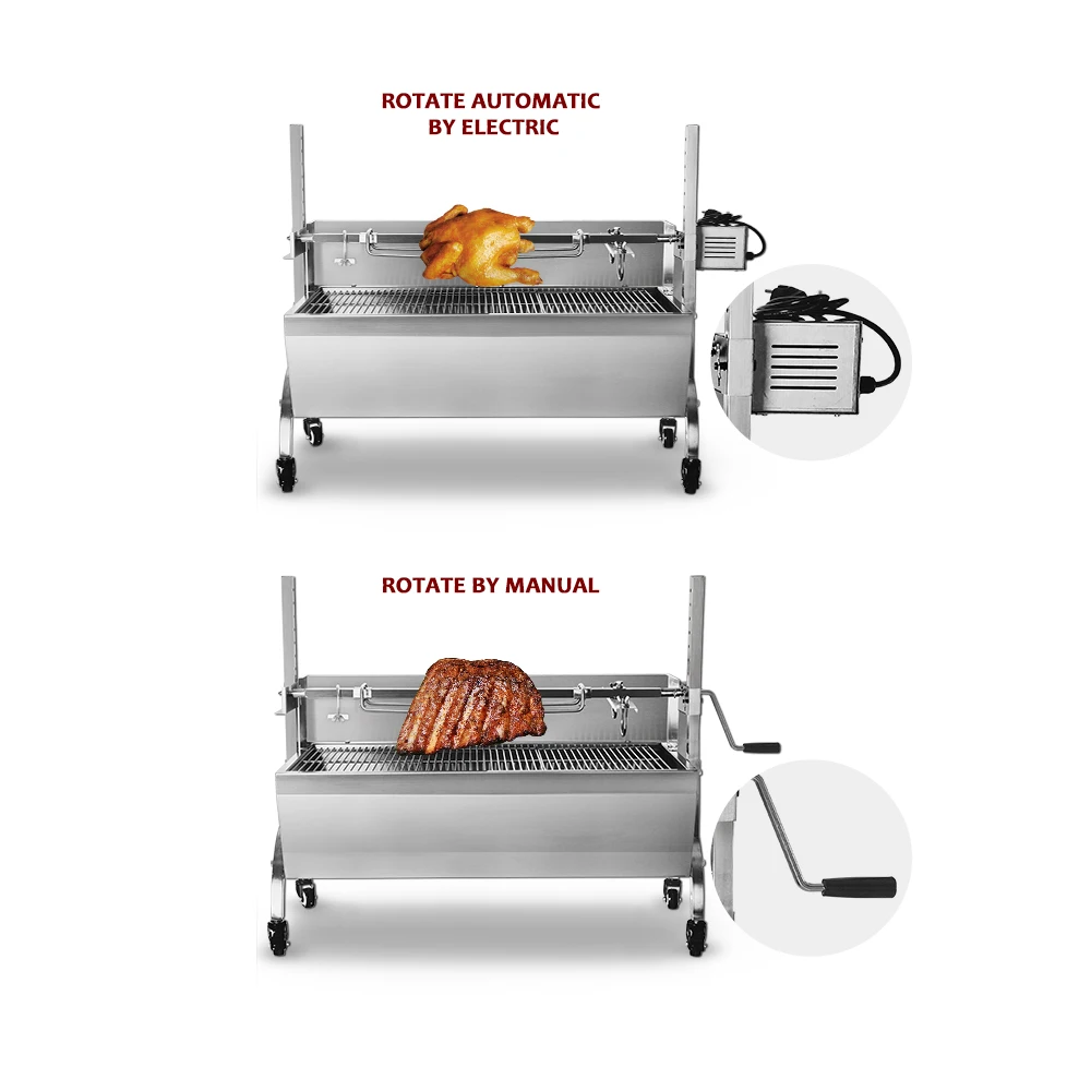 Электрический гриль для барбекю полностью автоматически вращающийся утолщенный
