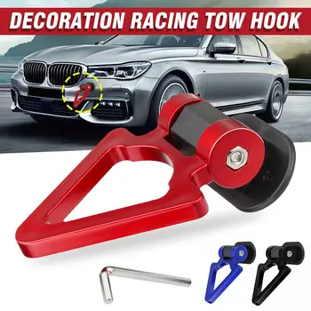 

Universal Car Truck Trailer Hooks Sticker Decoration Car Rear Front Track Racing Ring Tow Hook with Wrench Red/Black/Blue