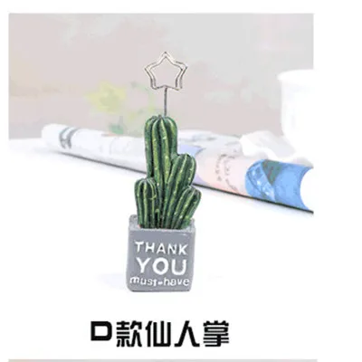 1PC Cactus Stars Shape Clip Table Photo Memo Clips Card Holder Desk Notes Folder Message Clips Home Office Decoration Accessorie