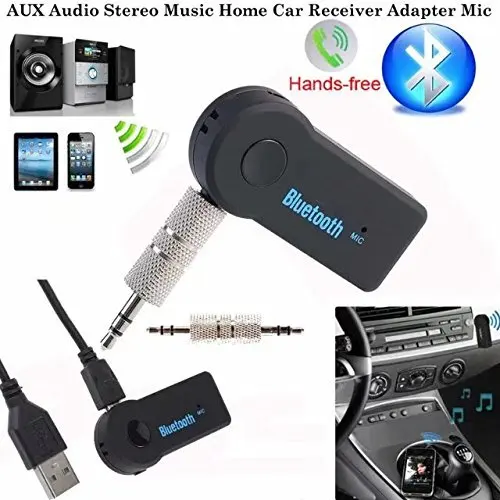 Wireless Bluetooth 3.5mm Car Aux Audio Music Stereo Hands-Free Receiver Adapter~ 