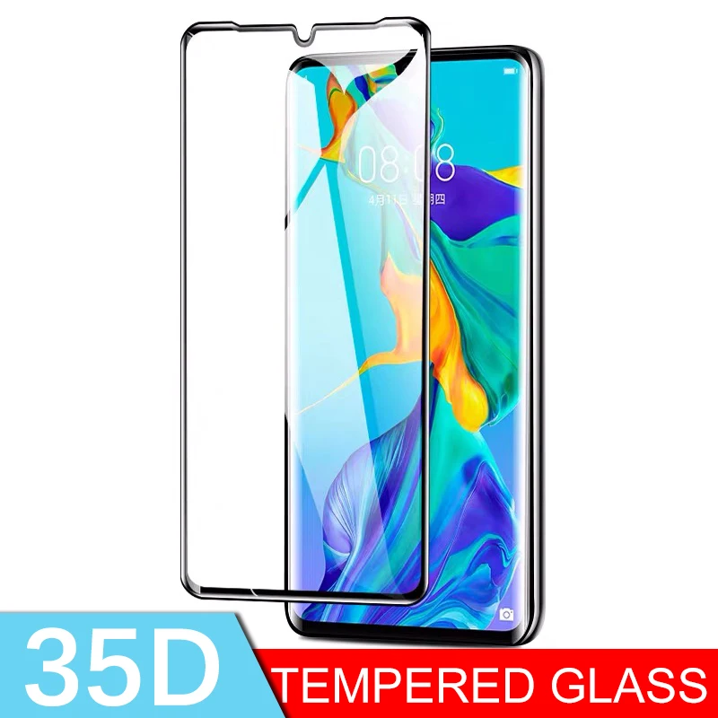 

35D Full Cover Protective Tempered Glass For Huawei P20 P30 Lite Pro Screen Protector Glass For Honor 8x 9x 20 Pro 10 Lite Film