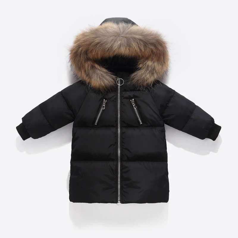  2019 Children Winter Jacket for Boys Fur Collar Hooded Coat Baby Clothing Outwear Kids Parka Jacket