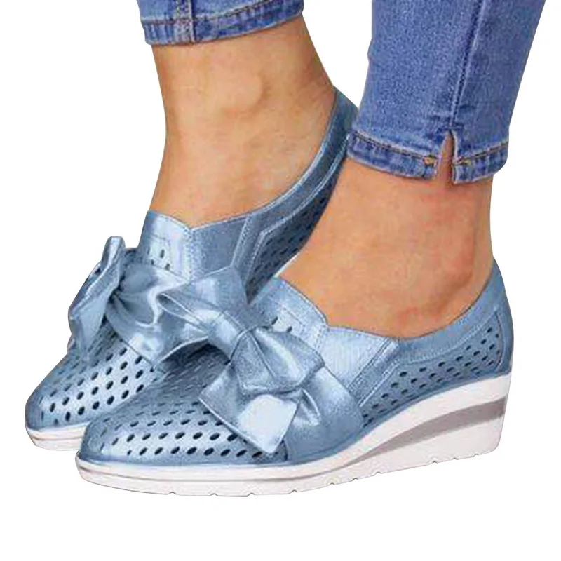 

Bowknot Women Flats Platform Shoes Woman Loafers Fashion Increasing Height Slip On PU Casual Shoes Zapatos De Mujer 2019 XWD7860