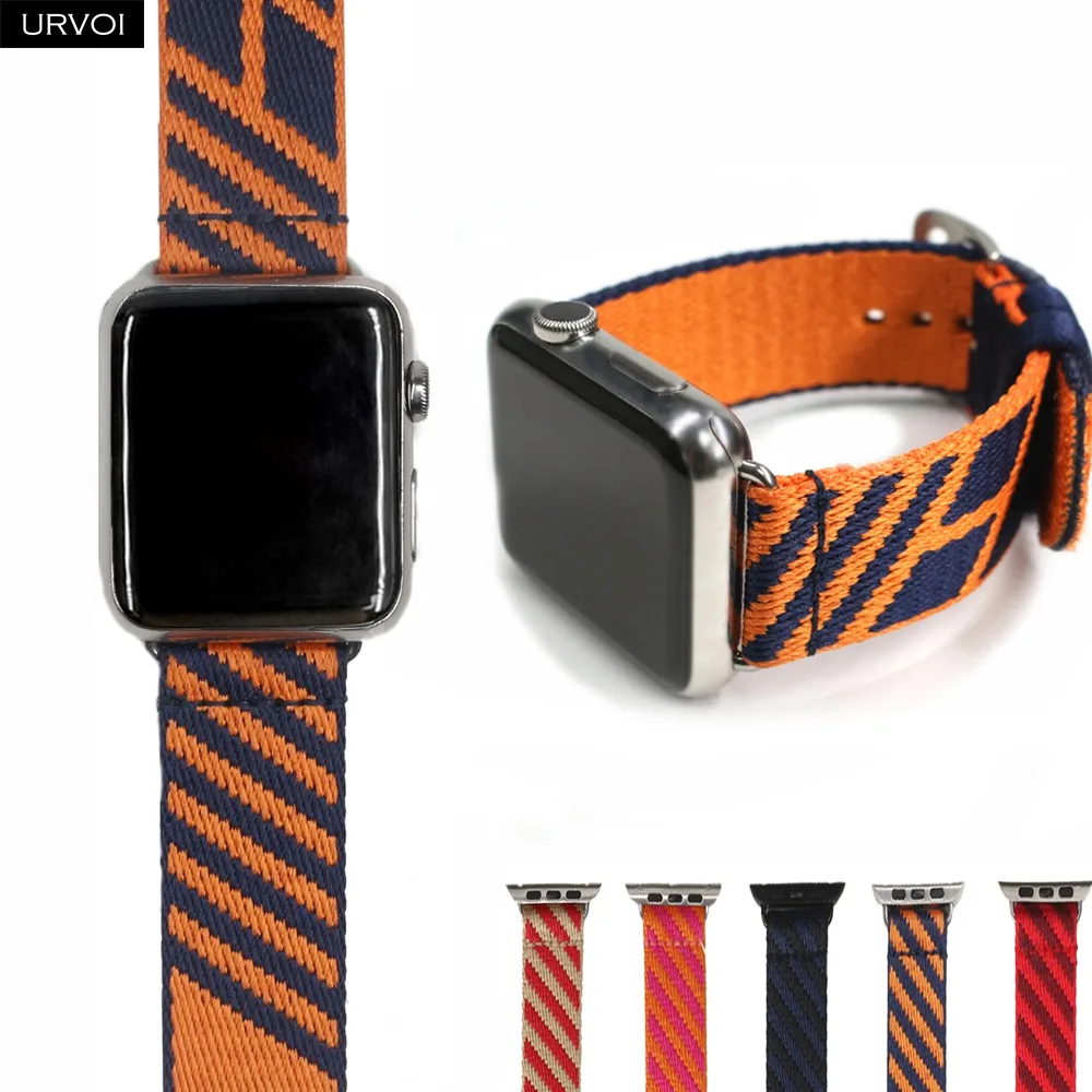 Ремешок URVOI для Apple Watch series 7 6 SE 5 4 3 2 1 текстильный плетеный нейлоновый браслет