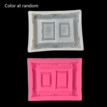 

DIY Resin Photo Frame Mold Resin Casting Silicone Mold Jewelry Making Mold Random Color
