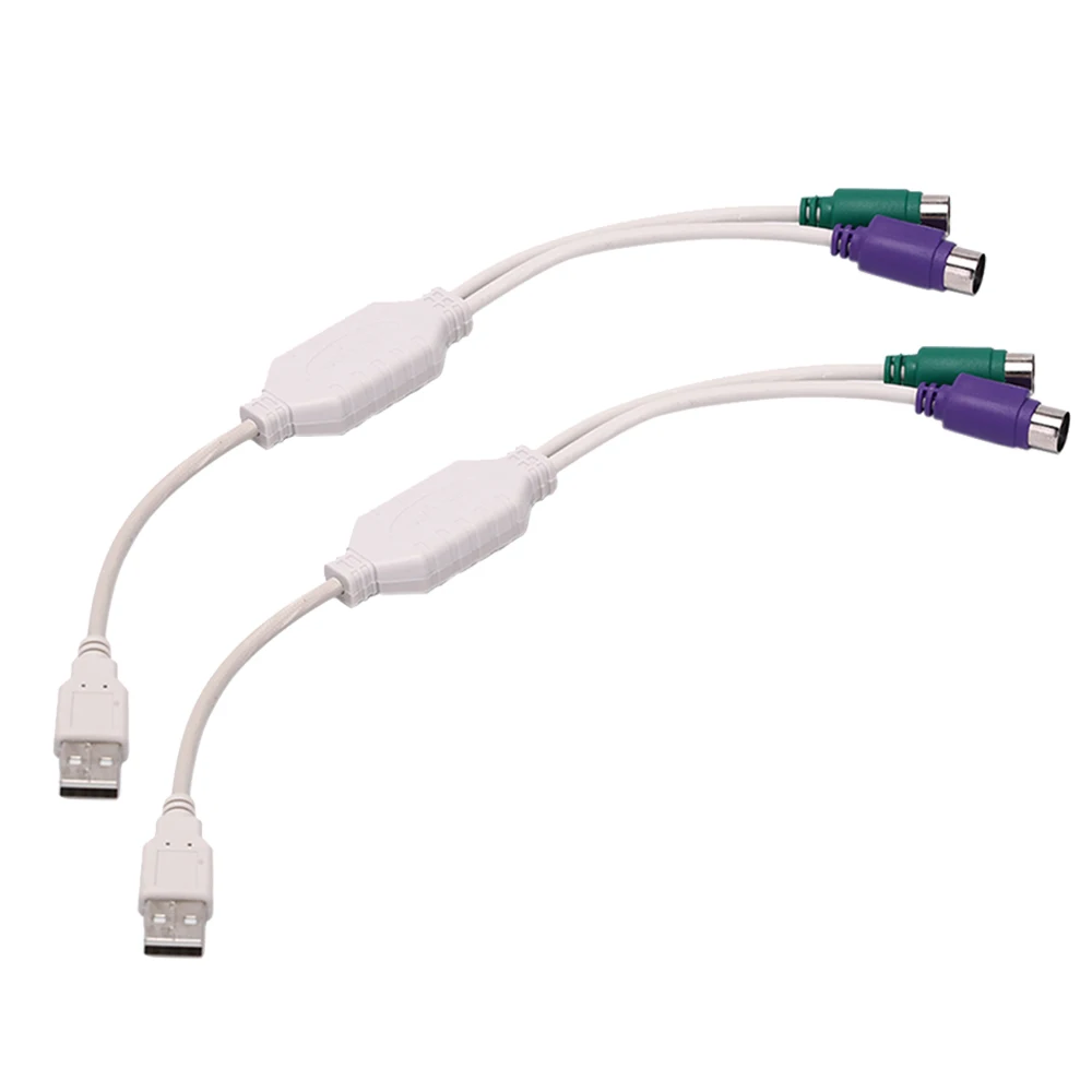 2 пакет двойной для PS2 Женский к USB штепсельный преобразователь, адаптер кабель для клавиатуры мыши