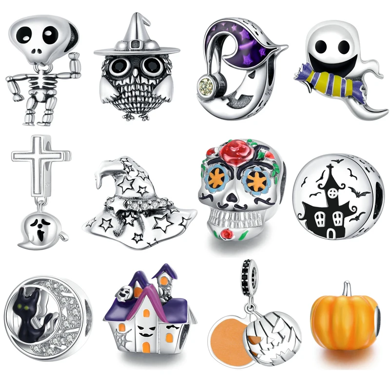 BISAER 2020 Новые бусины серии Hallowe из стерлингового серебра 925 пробы забавные