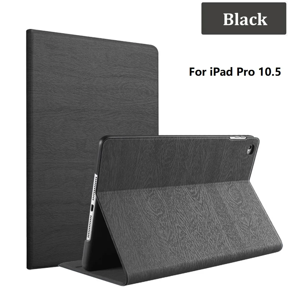 

Flip Cover For iPad Pro 10.5 Case Wooden PU Leather Smart Auto-Sleep Stand Funda A1701 A1709 For iPad Pro 10.5 Cover 10.5''