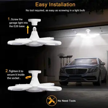 

NEW Mini 38W E26 Deformable Led Garage, 3800LM Led Garage Ceiling Lights