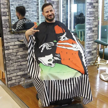

1pc Skull style Barber Cape Fold Haircut wrap hair salon hairdressing clippers styling tools accessories